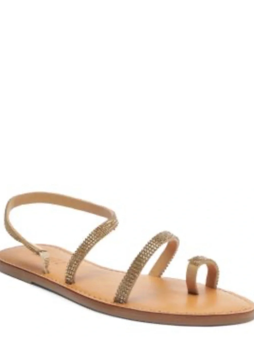 Schutz Mariah Women’s Metallic-Strap Tan Leather Sandals